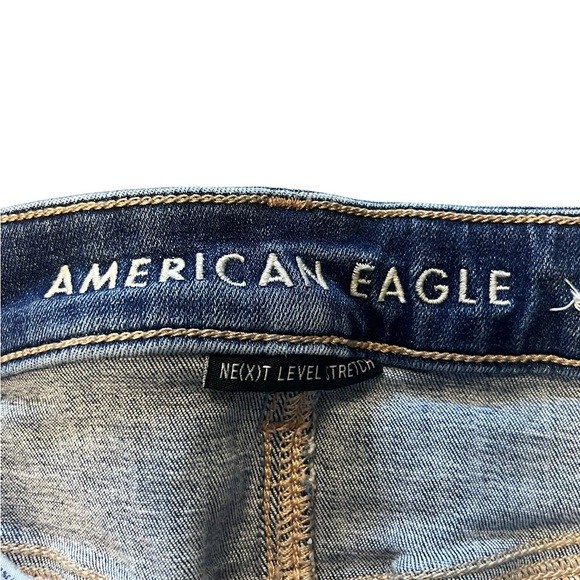 American Eagle Next Level Stretch Highest Rise Jegging Jeans 6 Long Distressed - Picture 5 of 7